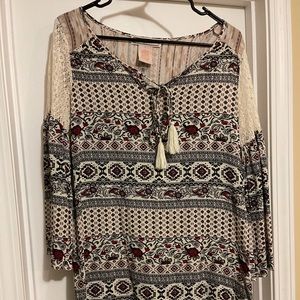 Red and Black Patterned Dress